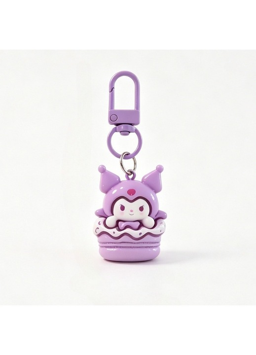 Breloc din PVC, pandantiv cu design kawaii cartoon pentru geanta, mov, 1 buc