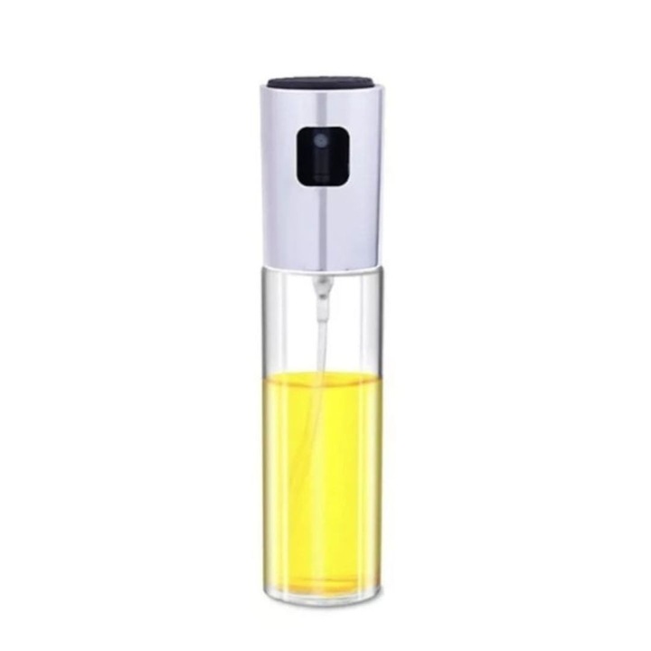 Olaj- és ecetszóró 100 ml, üveg tartály finom spray adagolással, olajtartó salátákhoz, főzéshez, sütéshez és grillezéshez, fehér