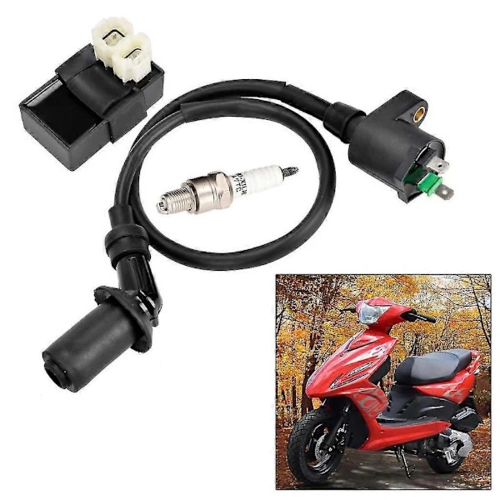 Set CDI 6 pini, bobina si electrod pentru motor 50cc-150cc, negru
