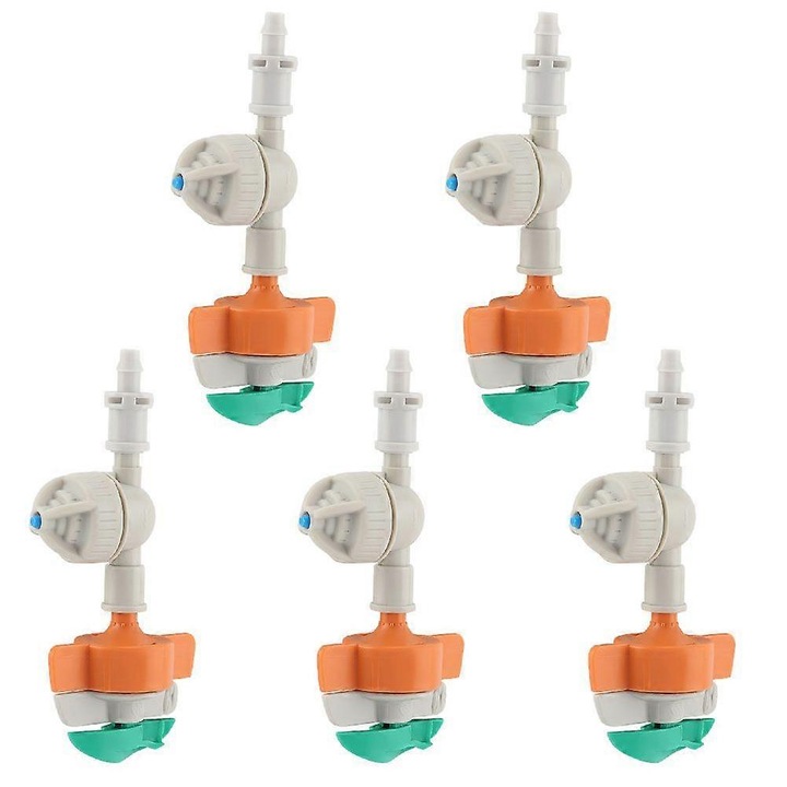 Set 5 aspersoare micro picurare rotative antiscurgere, alb, 8cm
