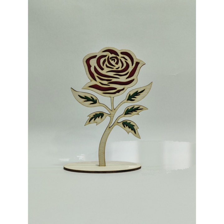 Ornament Trandafir Lemn Natur