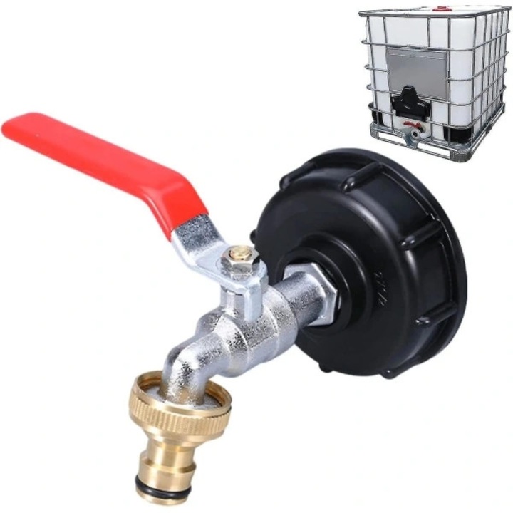 Adaptor robinet IBC S60x6, robinet din aliaj cu duza plastic detasabila, rezistent la acizi/alcalii, rezistent la coroziune si presiune, cu inel de etansare, compatibil cu containere IBC DN40/DN50, Multicolor, 1 buc