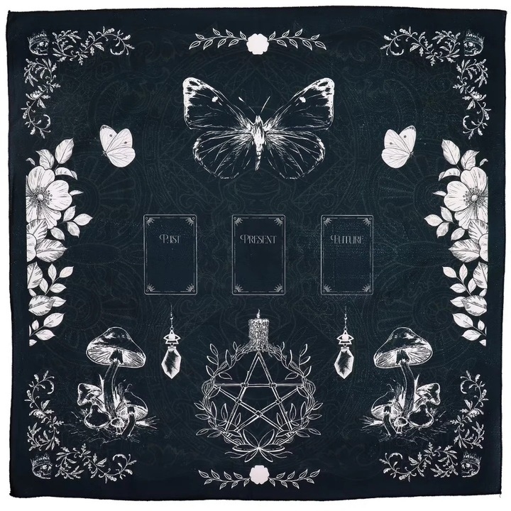 Panza pentru Citirea Tarotului Magie Straveche, 75x75 cm, pentru etalari tarot si altar