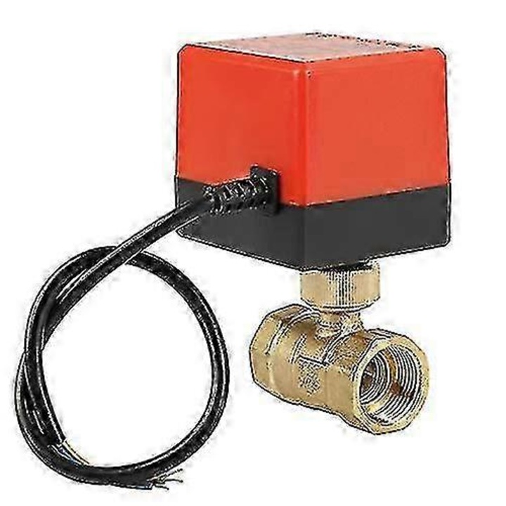 Supapa cu bila electrica 2 cai, 12V, alama, DN20, control flux, 17mm