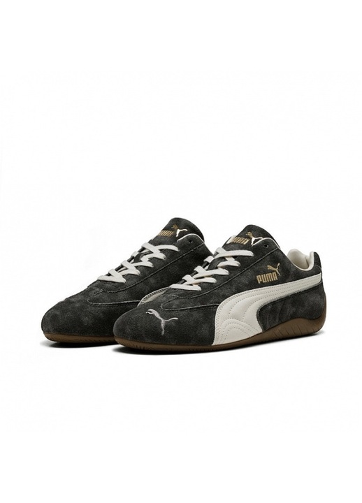 Tenisi unisex Puma Speedcat OG, piele intoarsa, maro si alb