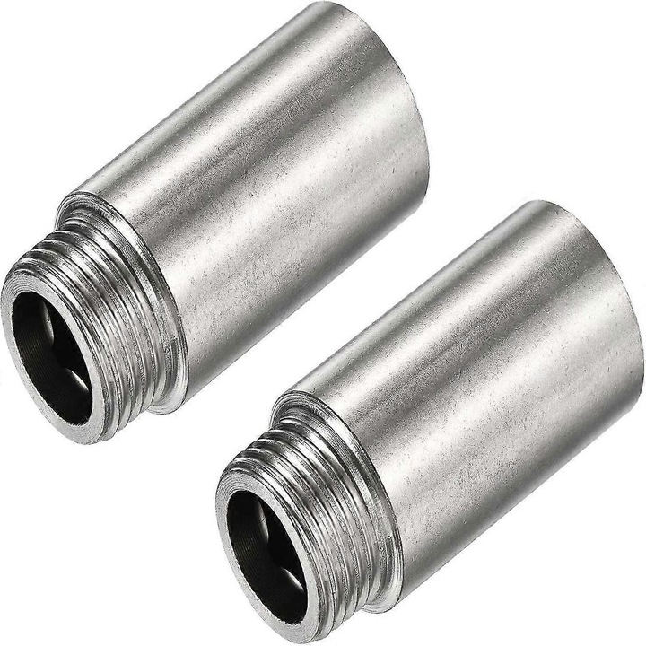 Set 2 fitinguri extensie inox 40mm filet G1/2 argintiu