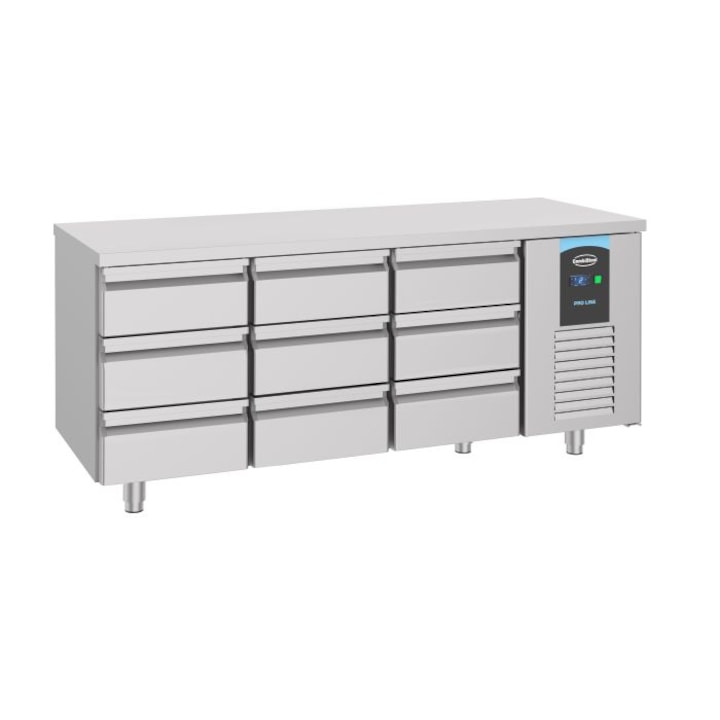 Masa de lucru frigider 700 cu 9 sertare, linie energetica, CombiSteel