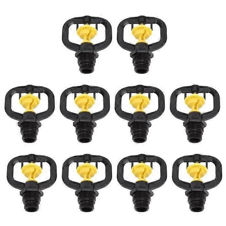 Set 10 aspersoare rotative plastic, 7.5x9cm, filet G1/2, G3/4, pentru gradina