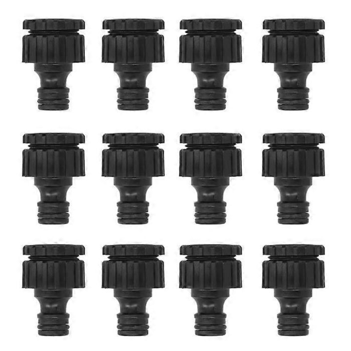 Set 12 adaptoare robinet plastic negru 47x31mm G1/2 G3/4