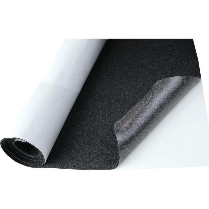 Öntapadós technikai filc 4 mm, 50×150 cm, fekete – hangszigetelés, védelem és hőszigetelés