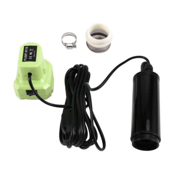 Pompa apa submersibila portabila, alimentare Li-Ion, pentru gradina camping piscina, dimensiuni compacte