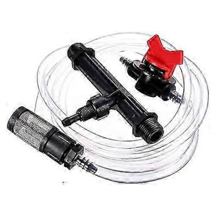 Injector fertilizant Venturi irigare 3/4 inch, tub cu filtru, 139x72x33mm