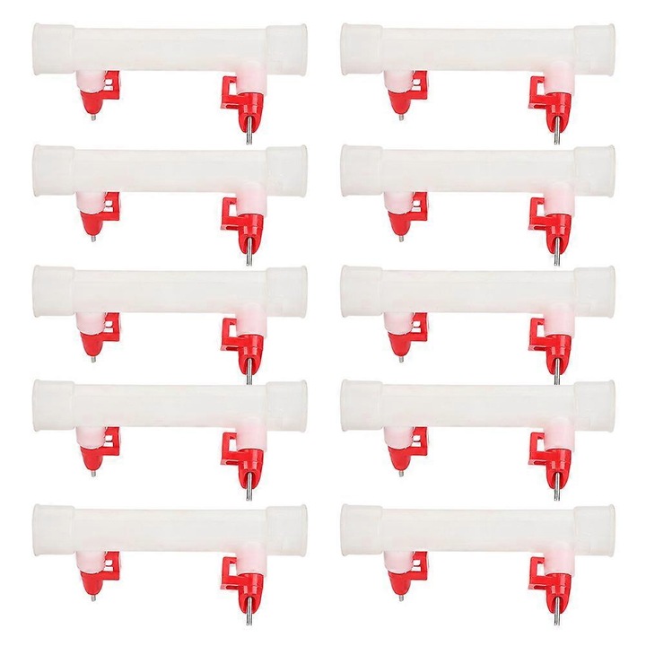 Set 10 adapatori duble pentru pasari, plastic inox, 15x6cm, argintiu