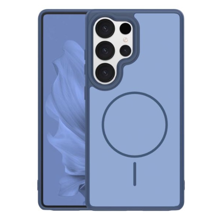 Husa Premium pentru Samsung Galaxy S25 ULTRA, MagSafe, Ultra slim, Antisoc, hardcase, Dark Blue