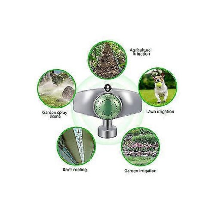 Aspersor rotativ 360 metal zinc 0-8m pentru gradina