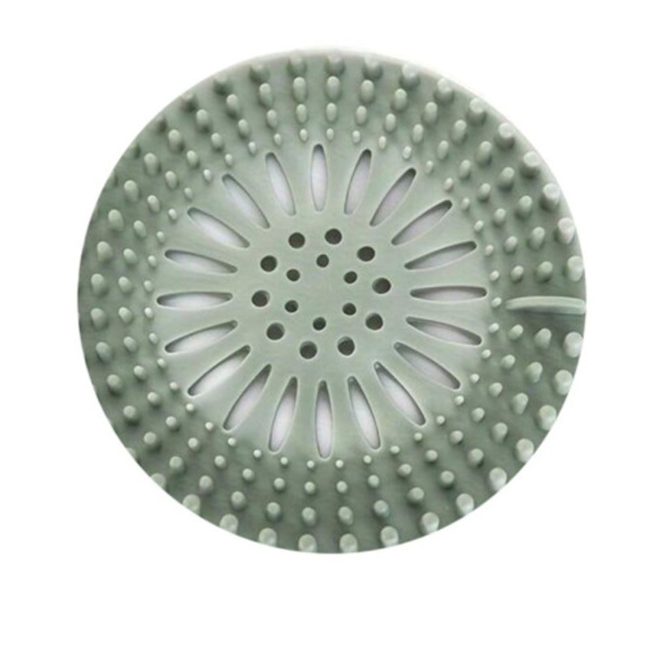 Capac scurgere din silicon, sita filtranta anti-blocare pentru par, protector pentru chiuveta si dus, cu aderenta puternica, lavabil, Verde menta