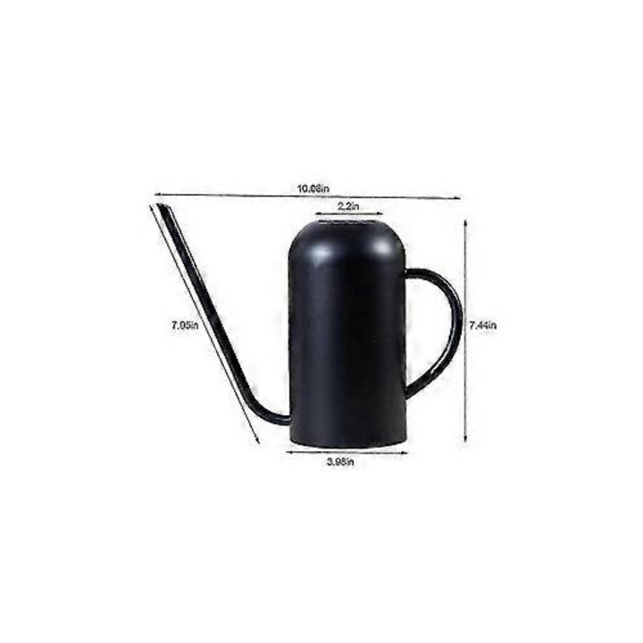 Stropitoare metalica 1.5L, inox, negru, 10.1x10.1x18.9cm