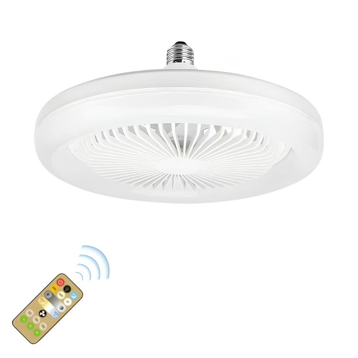 SmartBreeze EcoFan távvezérlős mennyezeti ventilátor, gazdaságos LED, szabályozható intenzitás, 25 cm, távirányító, könnyű szerelés, kompakt design, otthoni vagy irodai használatra alkalmas, hideg fehér