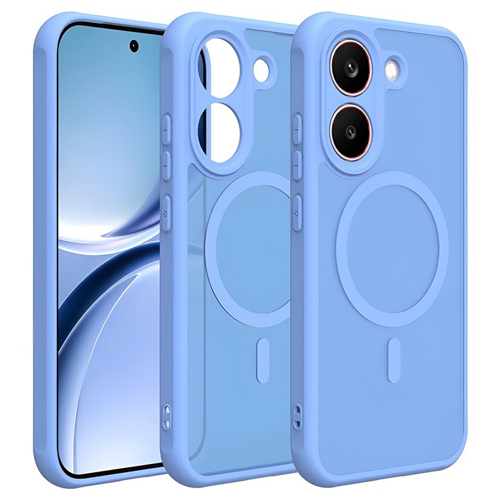 Husa pentru Xiaomi Poco X8 Pro Daden® HaloFrost II, MagSafe, Antisoc, Incarcare wireless, Calitate Premium, Albastru deschis