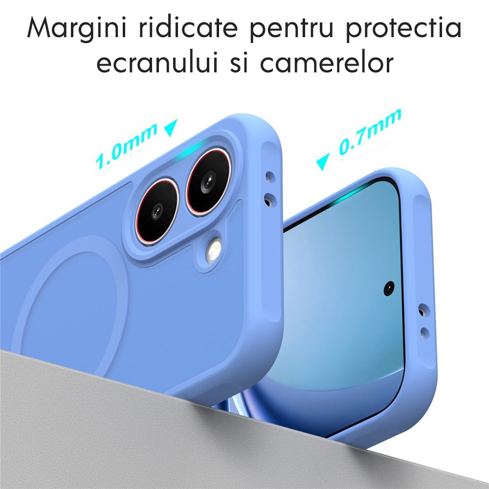Husa pentru Xiaomi Poco X8 Pro Daden® HaloFrost II, MagSafe, Antisoc, Incarcare wireless, Calitate Premium, Albastru deschis