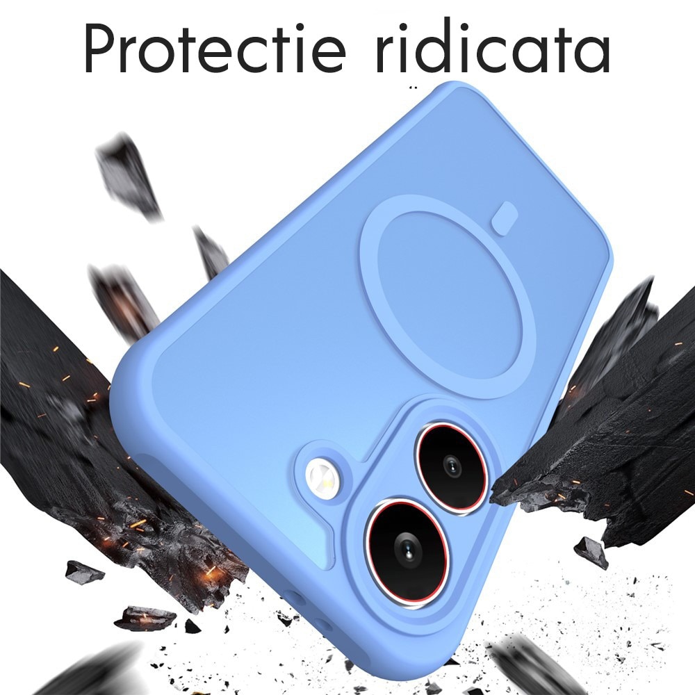 Husa pentru Xiaomi Poco X8 Pro Daden® HaloFrost II, MagSafe, Antisoc, Incarcare wireless, Calitate Premium, Albastru deschis