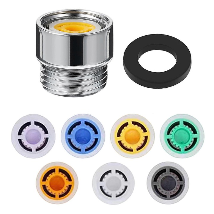 Set limitator debit apa pentru dus, metal, 3-7 piese, argintiu