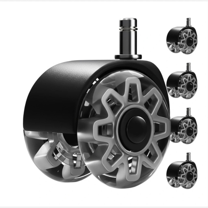 Set 5 Roti Pivotante Pentru Scaun De Birou Ruhhy, 2 "5" 11x22 mm, Gri