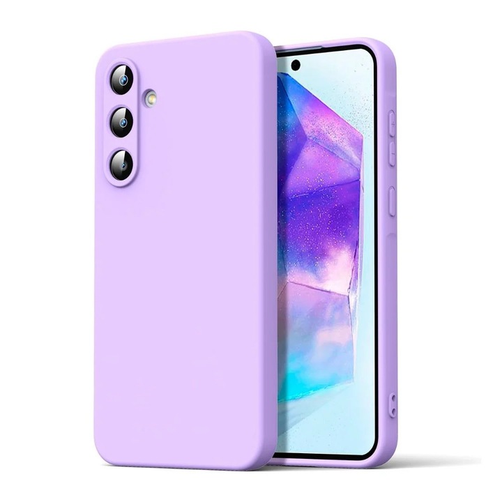 Husa Compatibila Samsung Galaxy A17 Liquid Silicon Soft cu interior Textil. Lavanda
