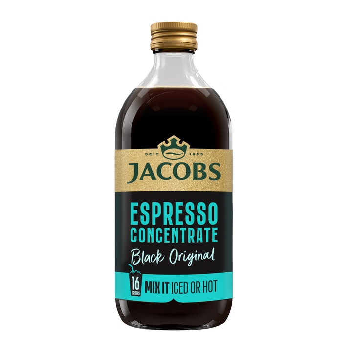Bautura concentrata de cafea, Jacobs Black Original, 16 bauturi, 485 ml