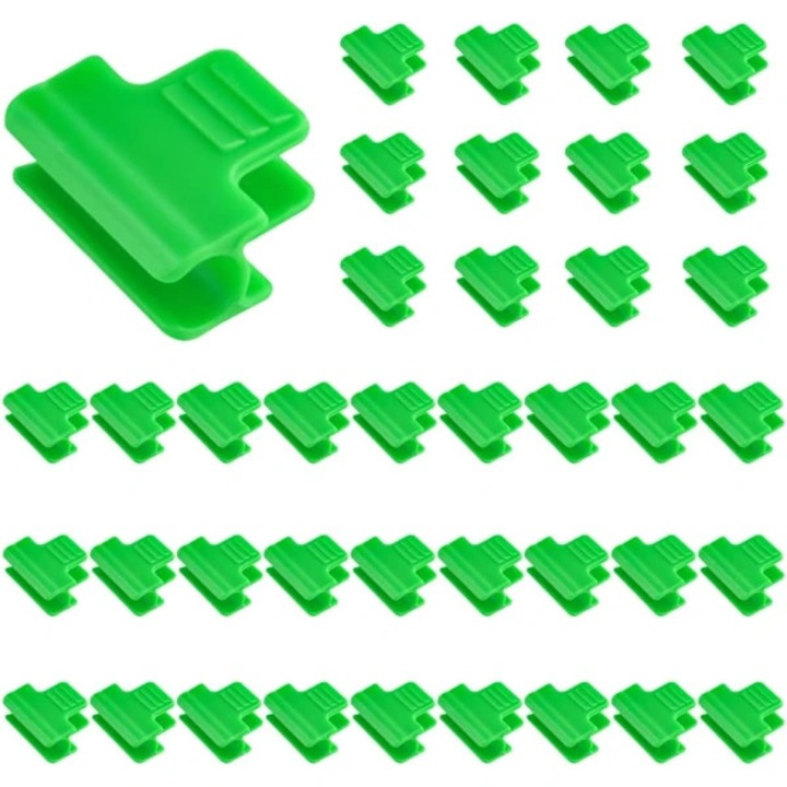 Set 40 cleme pentru sere, fixare puternica, verde, 11-13mm