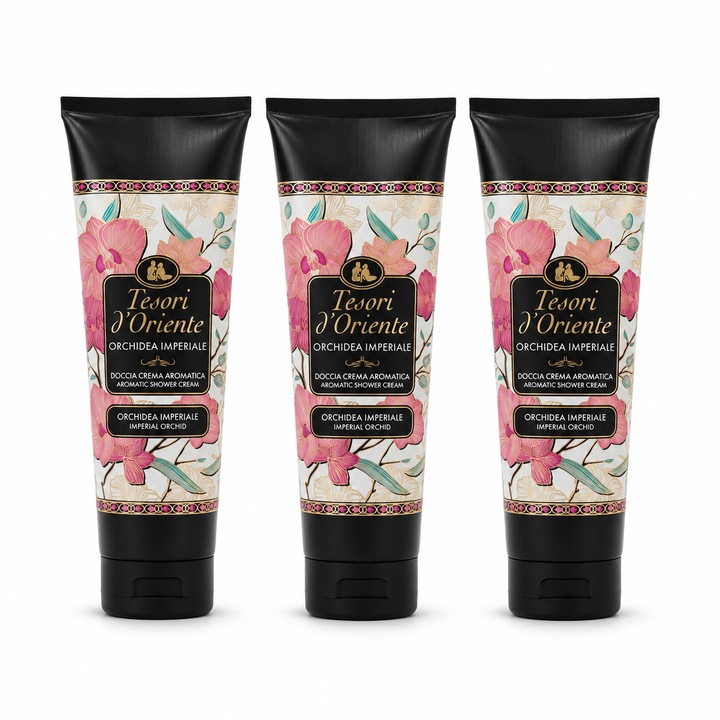 Set 3 x Tesori d’Oriente Orchidea Imperiale, crema de dus aromatica, Imperial Orchid, 250 ml/buc
