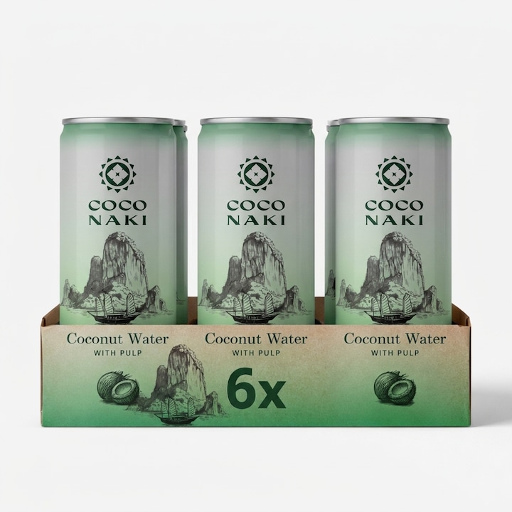 Apa de cocos cu pulpa COCONAKI, 6 doze x 320 ml