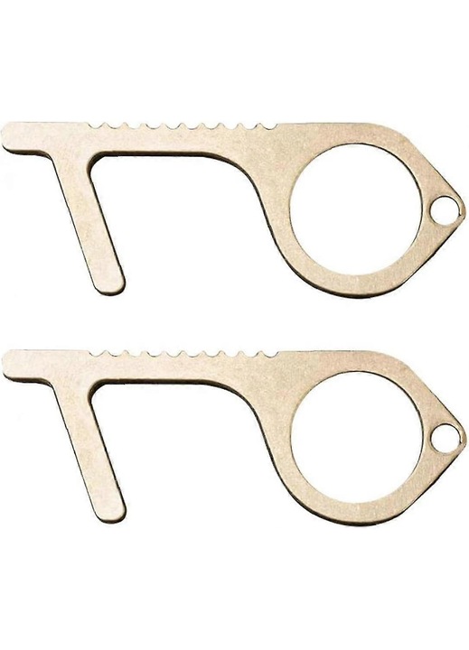 Ключодържател отварачка за врати месинг 8x3.5x0.5cm златист