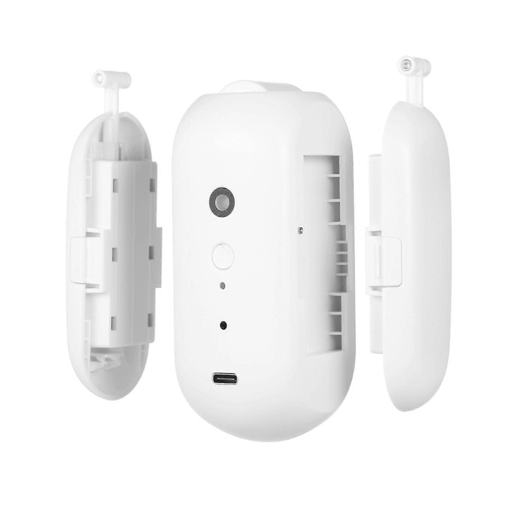 Robot automat pentru draperii, control Bluetooth, senzor lumina si temperatura, alb, 11.3x6.5x5.1cm, set 2 bucati