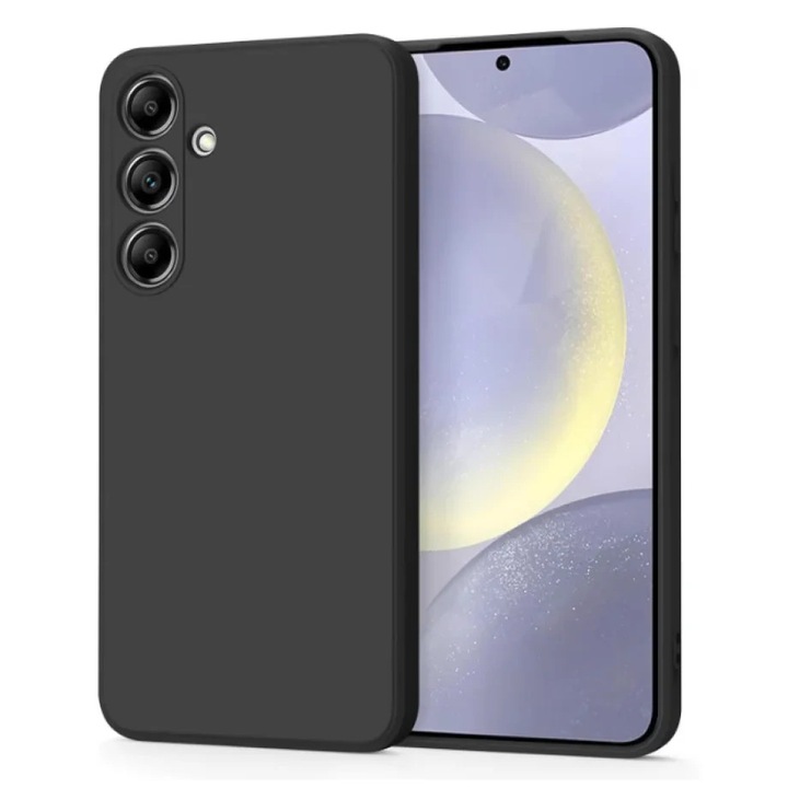 Husa Compatibila Samsung Galaxy A37 Liquid Silicon Soft cu interior Textil. Negru