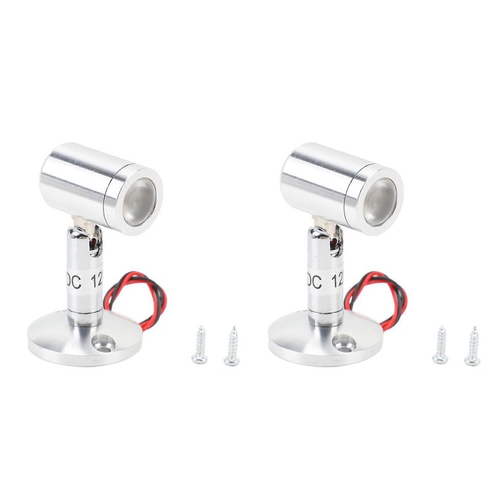 Spoturi LED, unghi reglabil, aluminiu, 35x20mm, set 2 buc, lumina calda