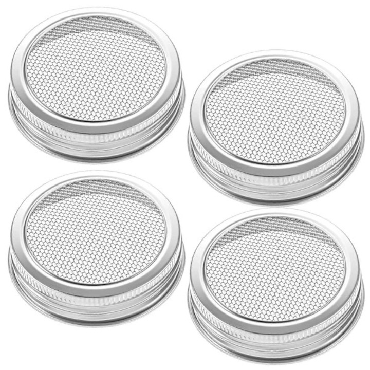 Set 4 capace inox pentru germinare borcane wide-mouth 7cm