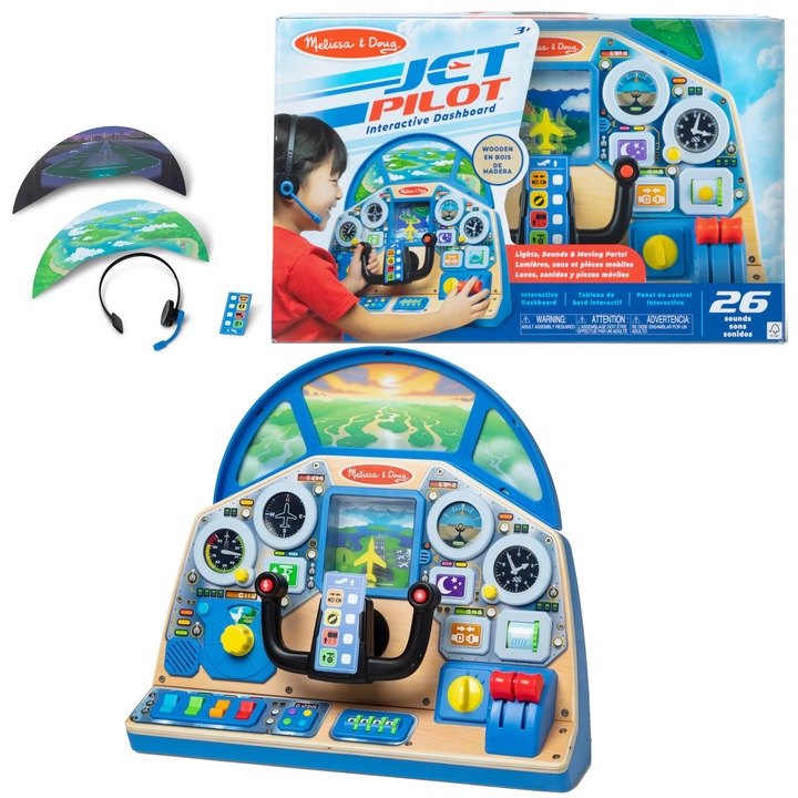 Telecomanda avionului cu reactie Tablou de bord interactiv Tablou de bord din lemn Melissa & Doug
