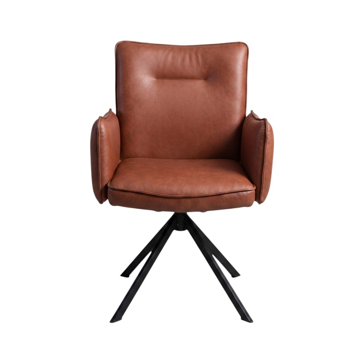 Scaun Ana Marie, Piele Naturala, IDL Cognac, 57cmx63cmx92cm
