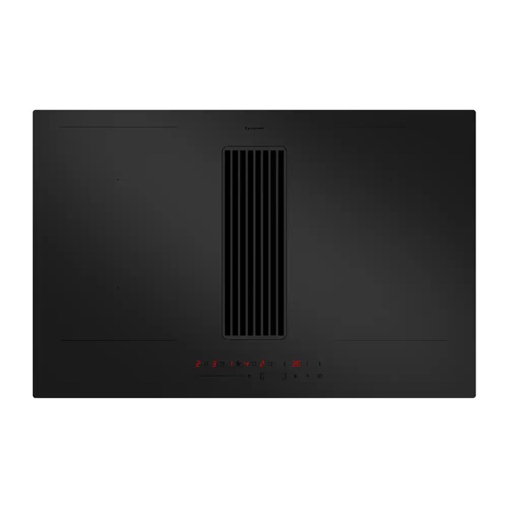 Plita incorporabila premium pe inductie cu hota integrata GALVAMET, Start, 4 zone, 80 cm, clasa energetica A+, putere de absorbtie 650 m³/h, 2 zone Bridge, 9 trepte putere, functie Booster, timer, panou control touch slider, negru mat