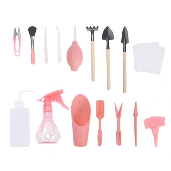 Set unelte gradinarit mini, 7/12/16 piese, roz