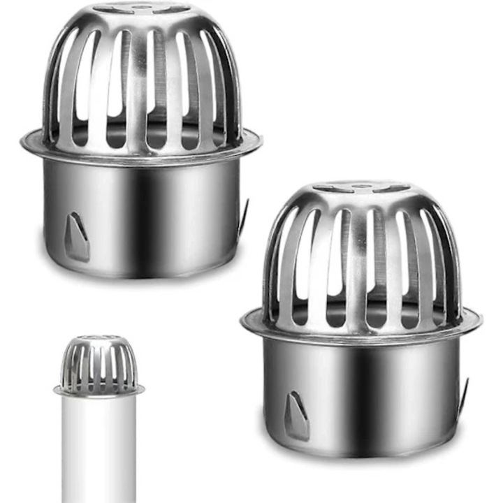 Set 2 protectii scurgere inox 304, 67x75mm, argintiu