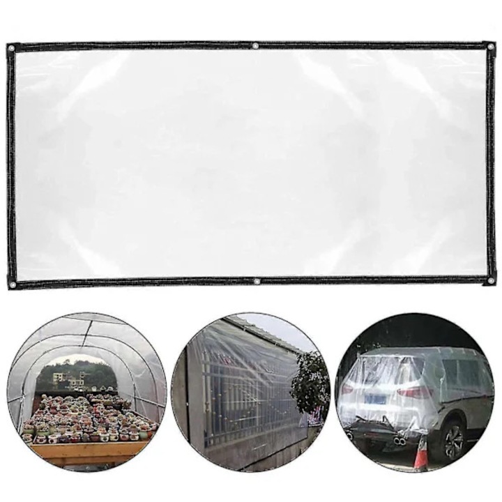 Prelata transparenta PVC, rezistenta UV, alb, 1x1m
