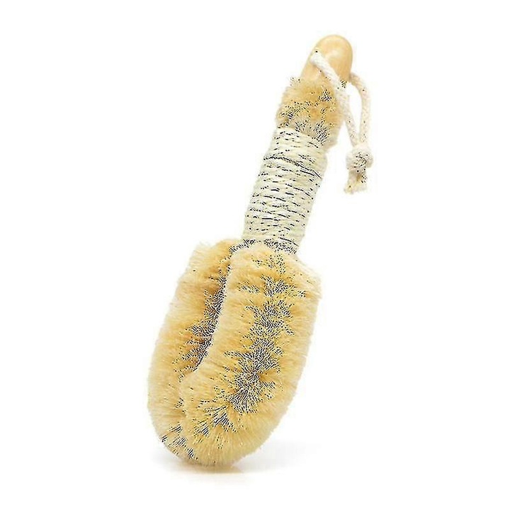 Testkefe fürdőhöz, természetes szizál sörték, 23x7.5cm, juta fogantyúk, 1 db-os szett