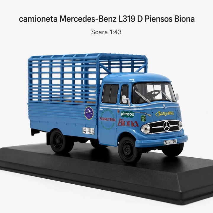 Macheta camioneta Mercedes-Benz L319 D Biona 1963, albastra, scara 1:43