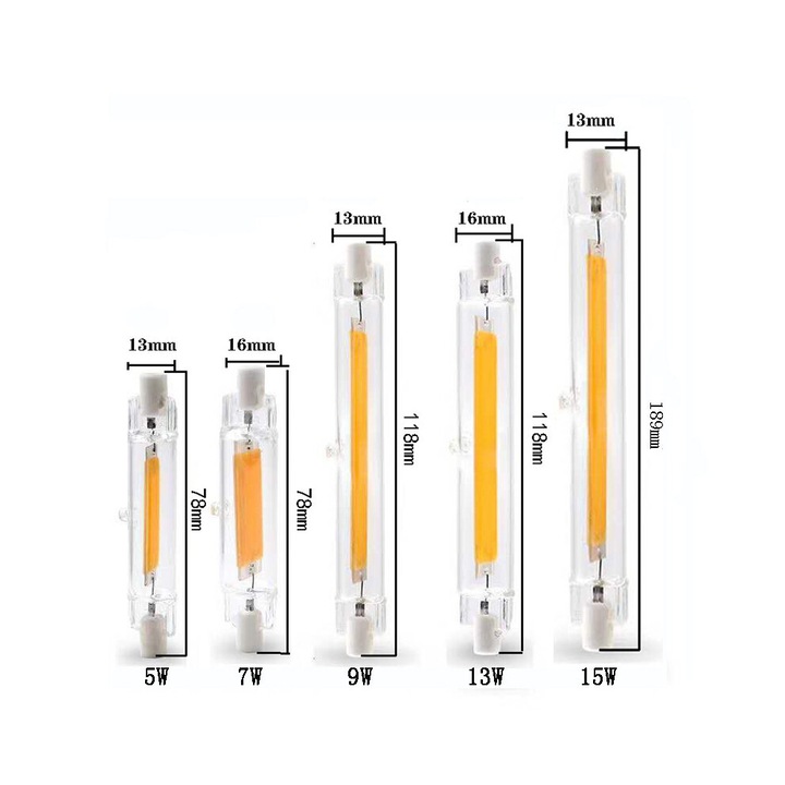 LED крушка R7S 118мм 30W, топло бяла, 3000 лумена