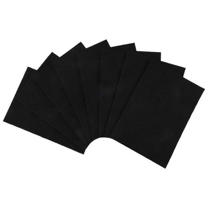 Set 8 filtre pre-carbon activate, negru, 275x190x5mm