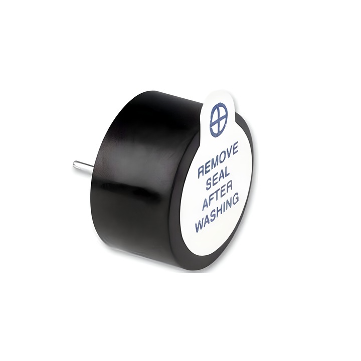 Buzzer piezo activ pentru semnalizare acustică, montaj THT, 1 unitate