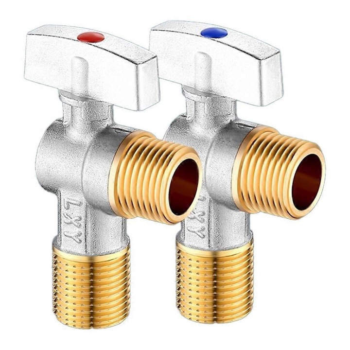 Réz golyóscsap 20mm, 2 darabos készlet meleg és hideg vízhez