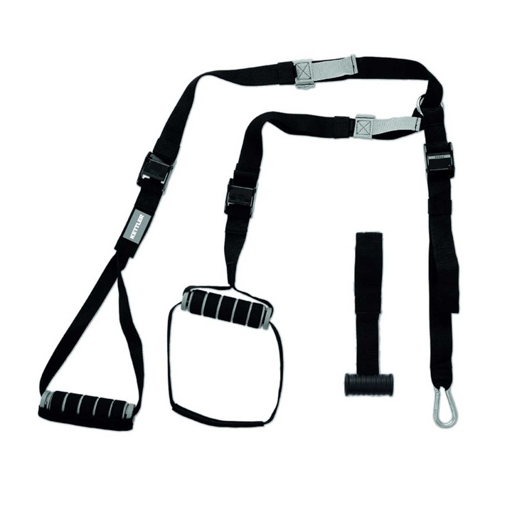 Kettler Suspension Trainer funkcionális edzőrendszer az egész testre, állítható hevederekkel, csúszásmentes fogantyúkkal és mellékelt rögzítőkkel, otthoni, edzőtermi és kültéri használatra